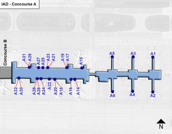 فرودگاه دالس concourse نقشه