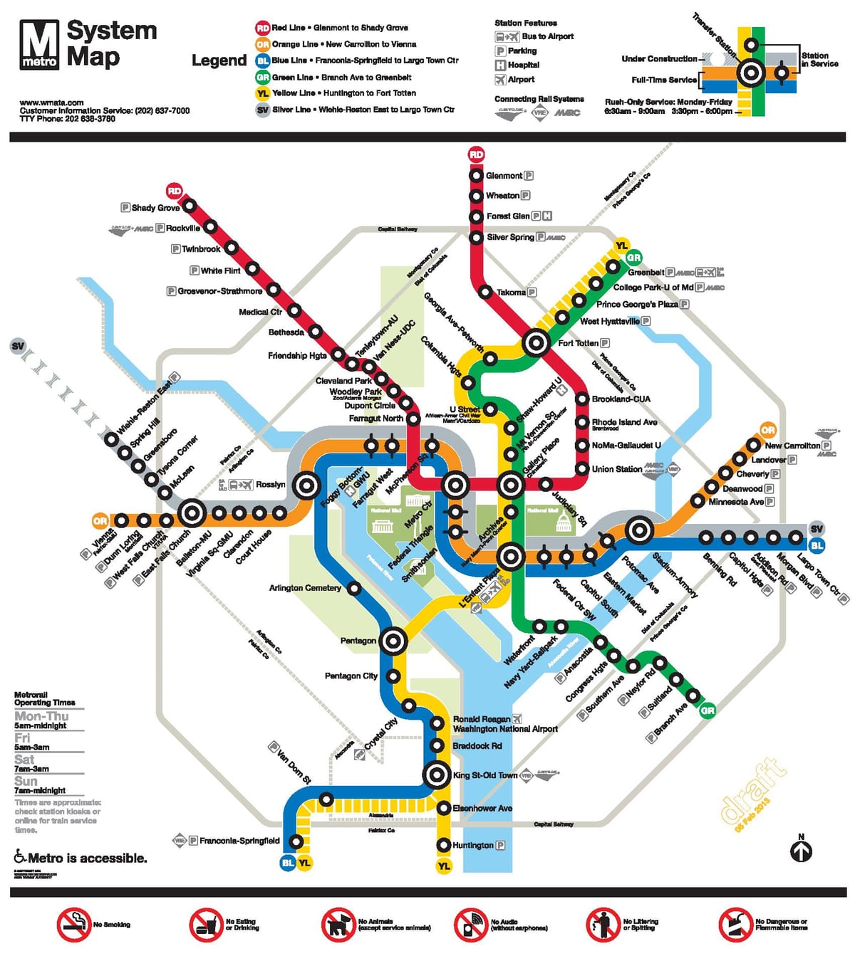 washington dc خط نقره ای نقشه