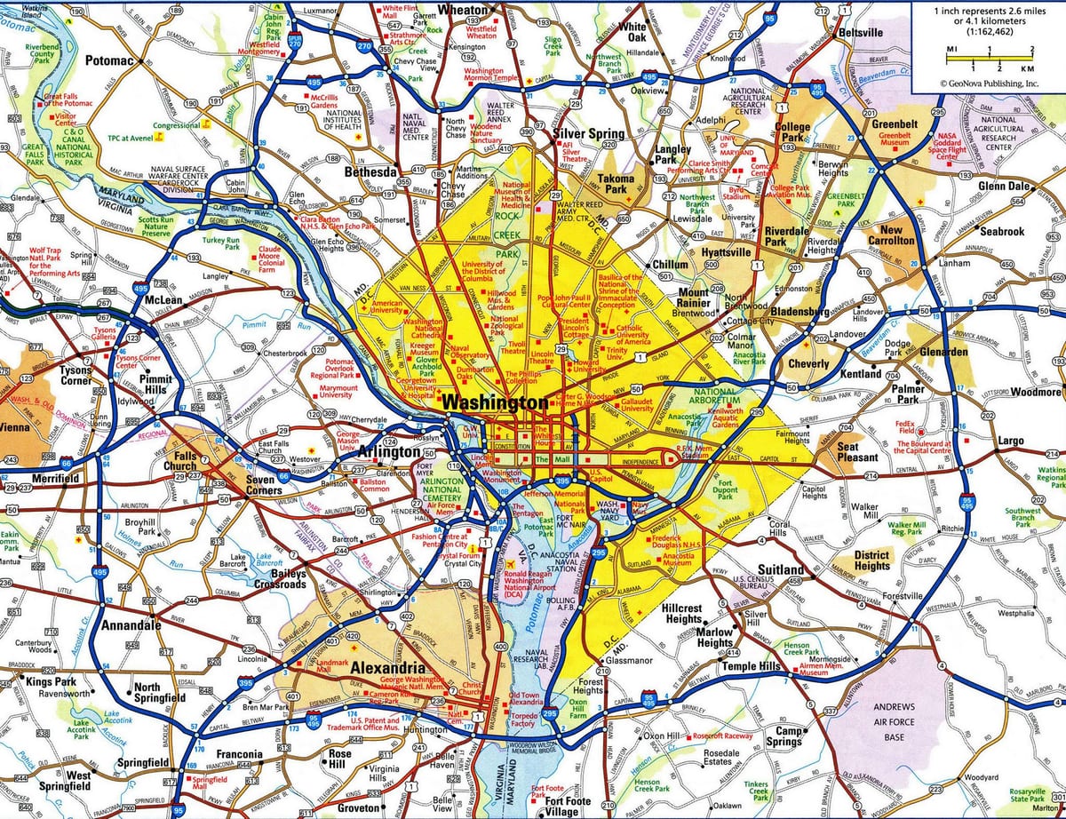 washington dc نقشه راه