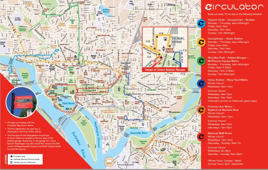 washington dc circulator نقشه