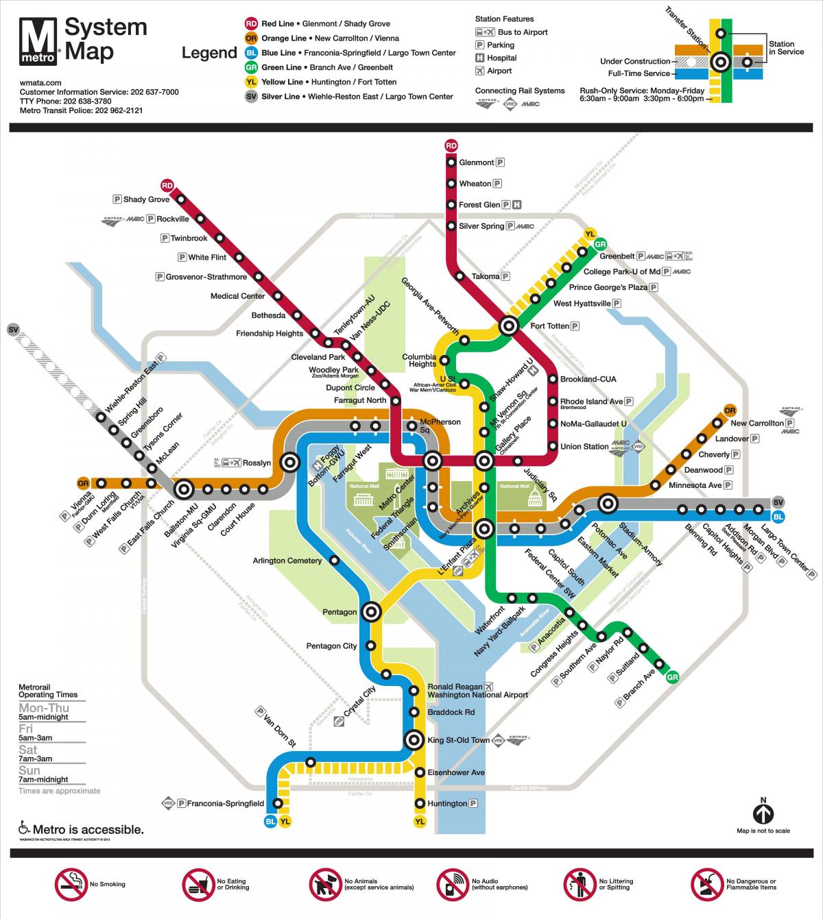 washington dc metro map خط نقره ای