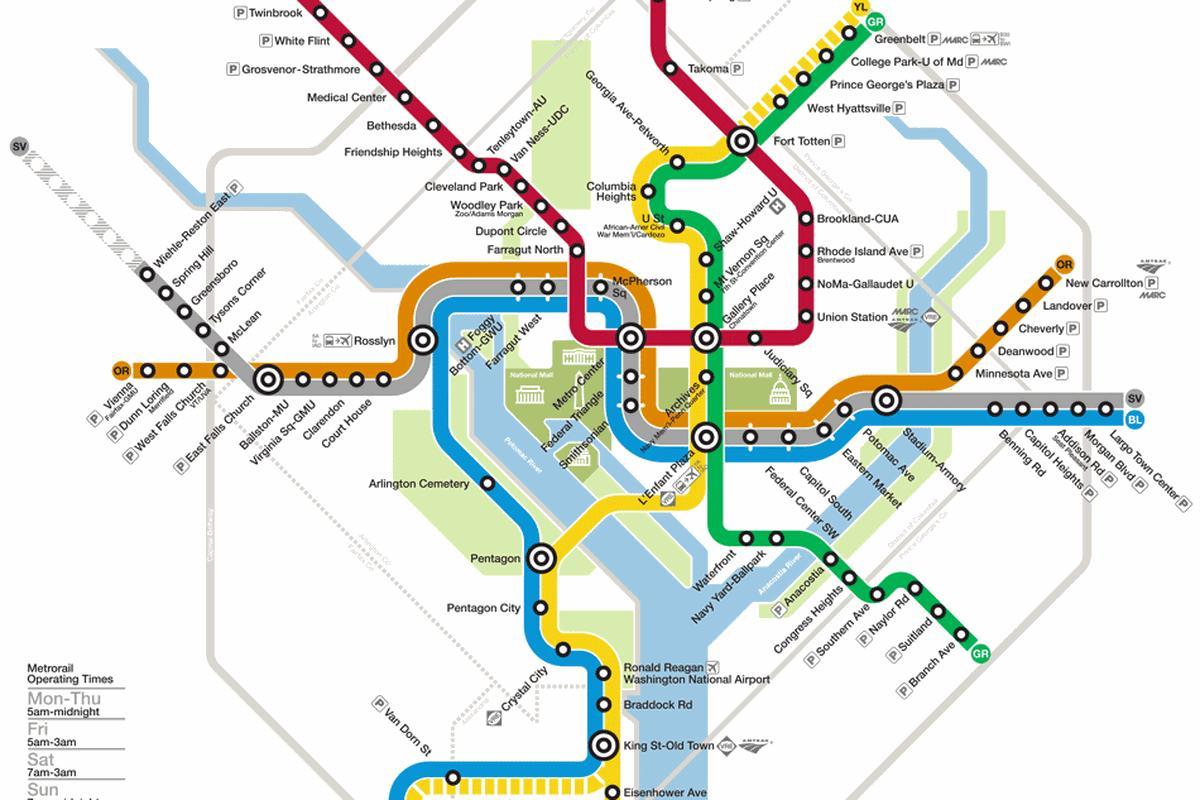 washington dc metro سیستم نقشه