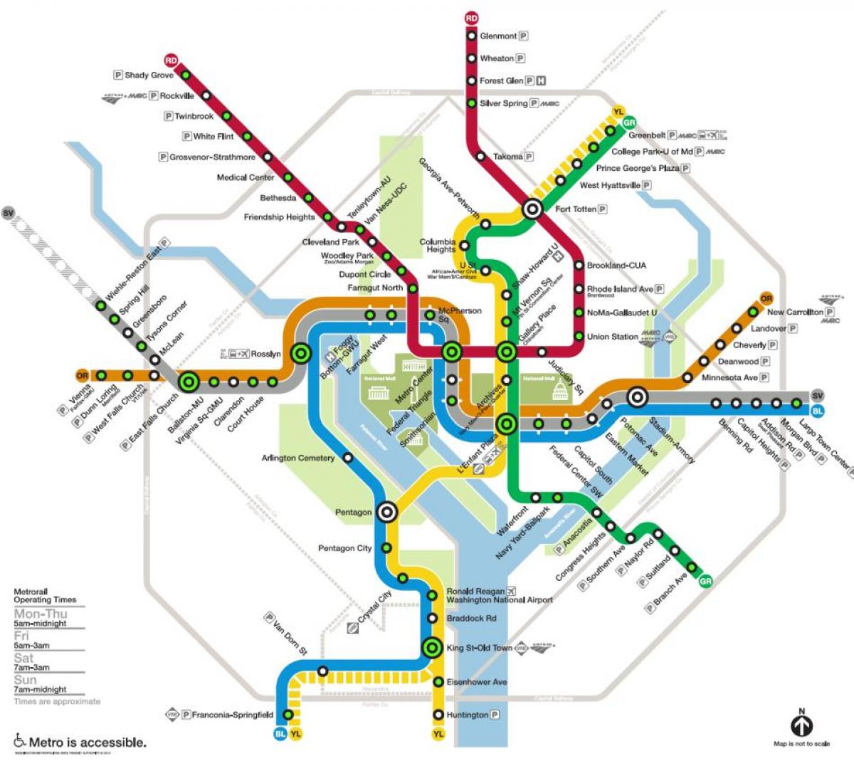 واشنگتن ایستگاه مترو نقشه