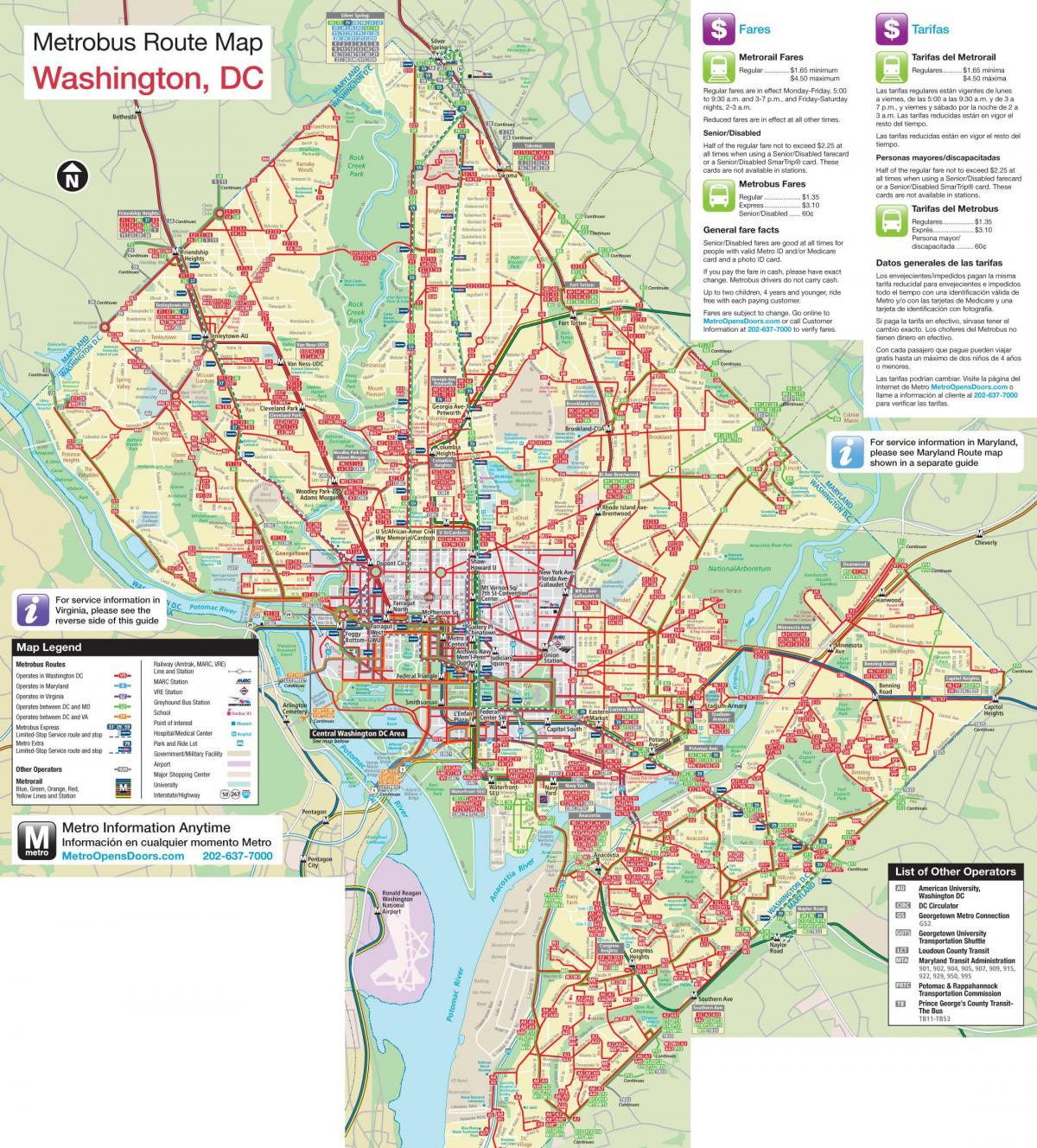 واشنگتن اتوبوس نقشه
