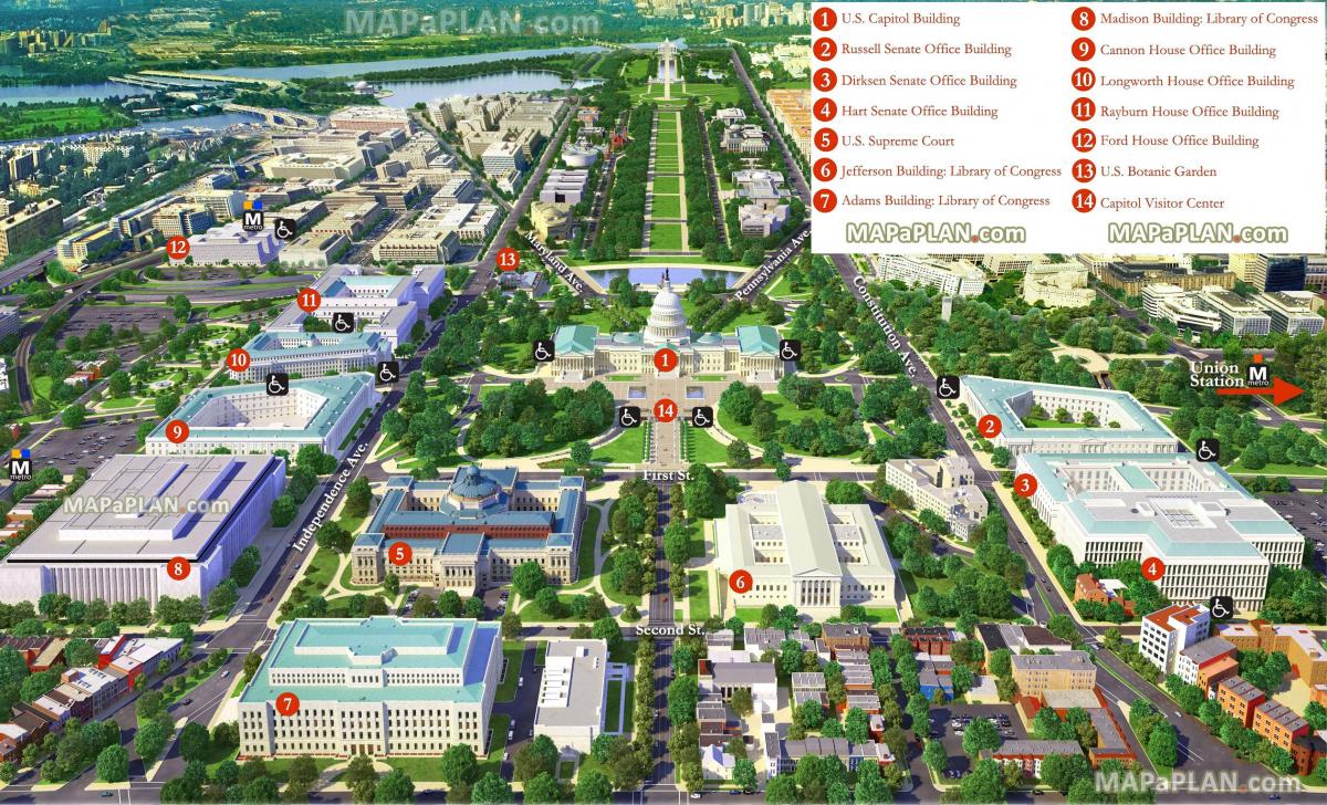 نقشه از واشنگتن dc 3d