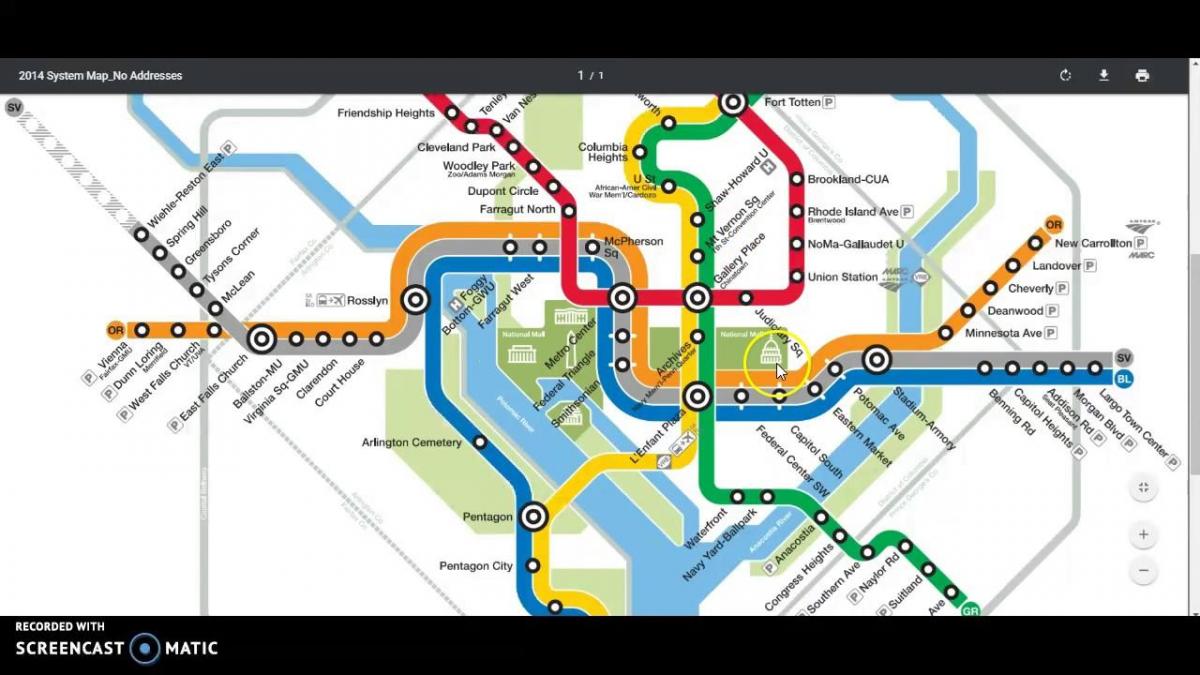 dc metro سفر نقشه