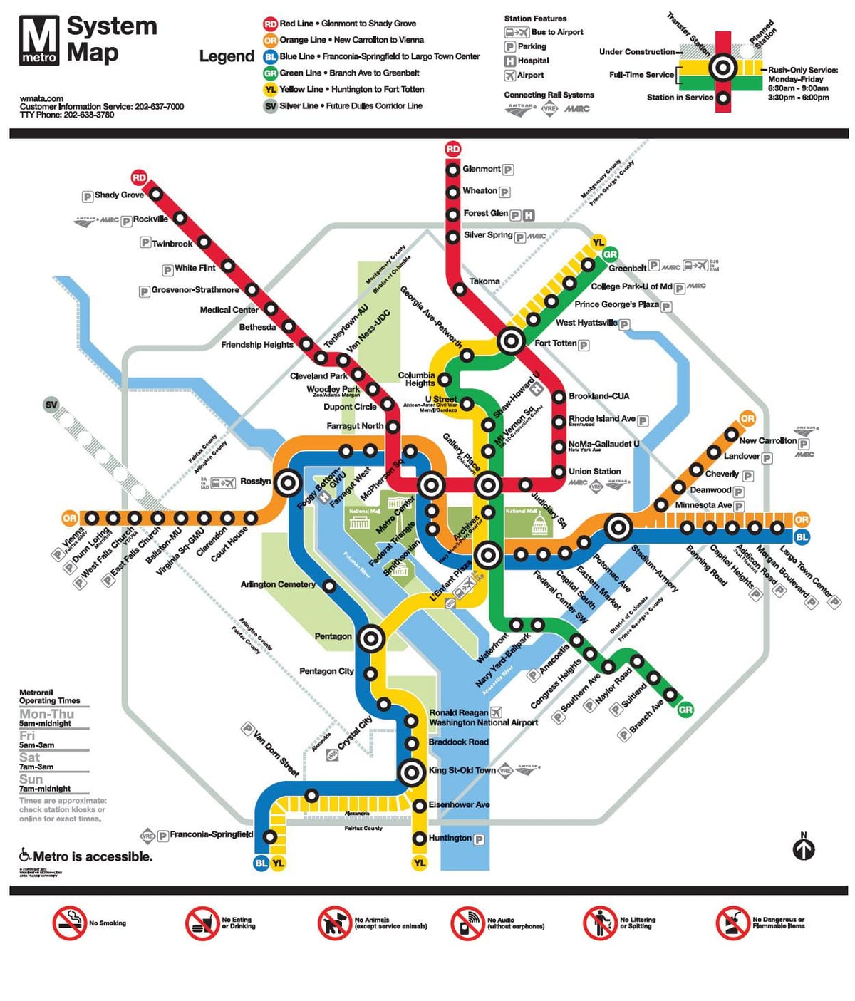نقشه wmata نقشه dc
