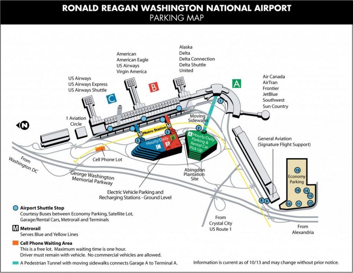 ریگان فرودگاه دروازه نقشه