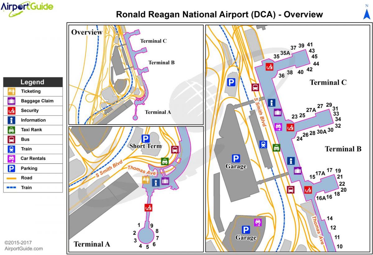 واشنگتن ملی فرودگاه نقشه