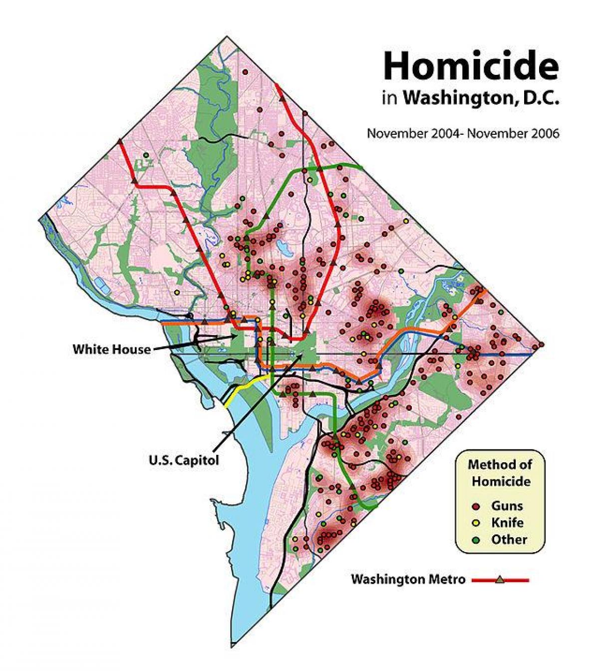washington dc محله های بد نقشه