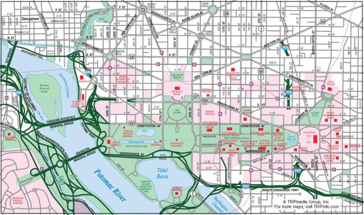 واشنگتن مرکز شهر نقشه
