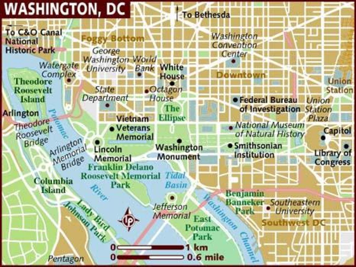 واشنگتن نقشه منطقه
