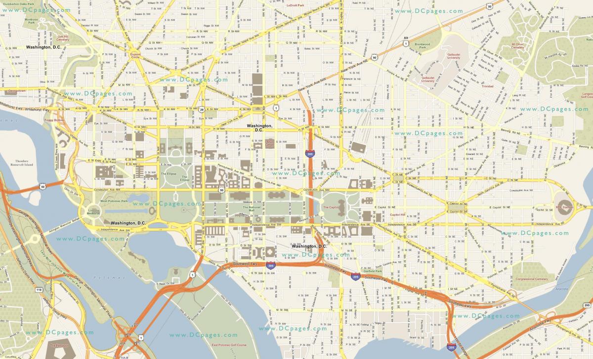 نقشه دقیق از واشنگتن