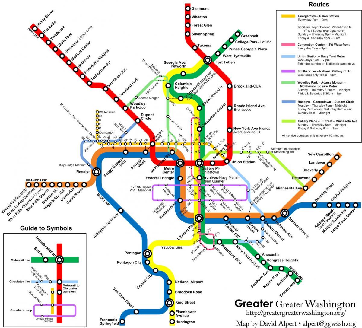 واشنگتن مترو, اتوبوس, نقشه