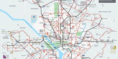 Dc مترو, اتوبوس, نقشه