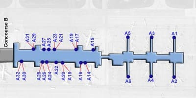 فرودگاه دالس concourse نقشه