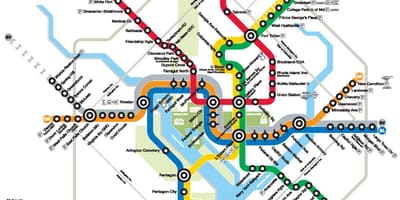 Washington dc خط نقره ای نقشه