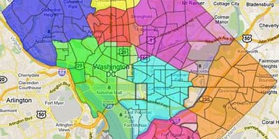 واشنگتن دی سی ward نقشه