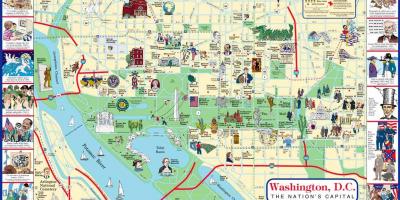 Washington dc مکان برای بازدید در نقشه
