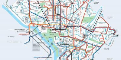 واشنگتن, dc, نقشه مسیرهای اتوبوس