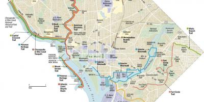 نقشه از واشنگتن dc دوچرخه