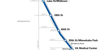واشنگتن مترو خط آبی در نقشه