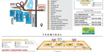 واشنگتن دالس فرودگاه بین المللی نقشه