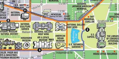 نقشه از واشنگتن dc موزه ها و بناهای تاریخی