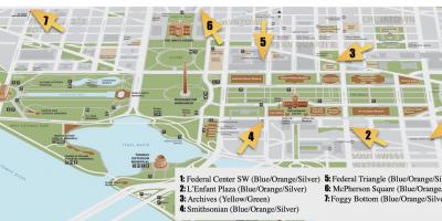 نقشه پیاده روی از واشنگتن dc بناهای تاریخی